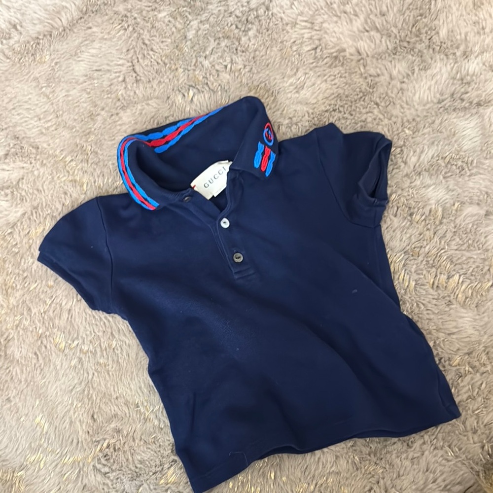 Gucci Blue Polo Shirt Classic Piqué Design